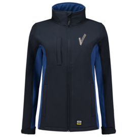 Security Kleding, SOFTSHELL BICOLOR Dames, in verschillende kleuren.  Met V-tje (Borduring) en SECURITY (Bedrukking).