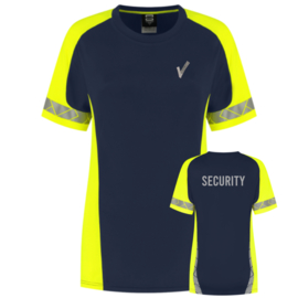 T-shirt Reflective Redefined Dames. Black-Fluor Yellow