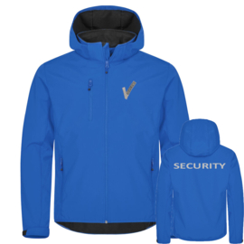 Beveiliging kleding Classic Hoody Softshell jacket, gerecycled polyester. Met V-tje en SECURITY.