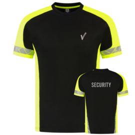 T-shirt Reflective Redefined. Black-Fluor Yellow