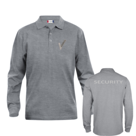 Beveiliging kleding Poloshirt LINCOLN lange mouw, alle kleuren. Met V-tje en SECURITY.