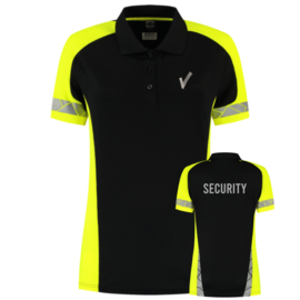 Poloshirt Reflective Redefined Dames. Black-Fluor Yellow