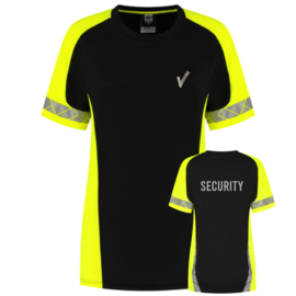 T-shirt Reflective Redefined Dames. Black-Fluor Yellow