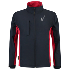 Security Kleding, SOFTSHELL BICOLOR Heren, in verschillende kleuren.  Met V-tje (Borduring) en SECURITY (Bedrukking).