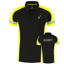 Poloshirt Reflective Redefined. Black-Fluor Yellow