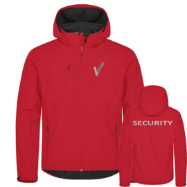 Beveiliging kleding Classic Hoody Softshell jacket, gerecycled polyester. Met V-tje en SECURITY.