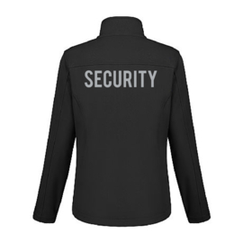 Security Kleding SOFTSHELL JACKET Santo Dames met V-tje (Borduring) en SECURITY (Bedrukking)