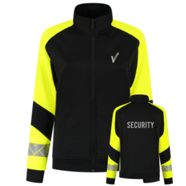 Sweatvest Reflective Redefined Dames. Black-Fluor Yellow