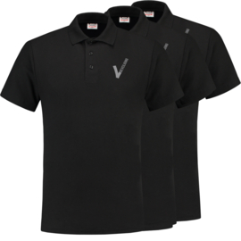 Beveiliging kleding 3 X ART. POLOSHIRT BLACK heren, met V-tje en SECURITY.