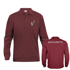 Beveiliging kleding Poloshirt LINCOLN lange mouw, alle kleuren. Met V-tje en SECURITY.