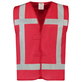 Security Kleding ART. NR. 453014 / VEST REFLECTIE ROOD bedrukt met BRANDWACHT