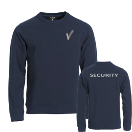 Beveiliging kleding, Basic Roundneck Sweater, alle kleuren. Met V-tje en SECURITY.