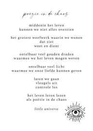 Kaart 'Poëzie in de chaos' 10x