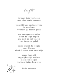 Kaart 'Leegte' 10x