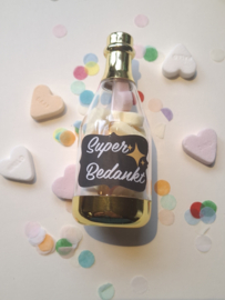 Champagneflesje super bedankt