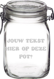 Weckpot met eigen tekst