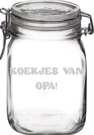 Weckpot voor de koekjes van opa