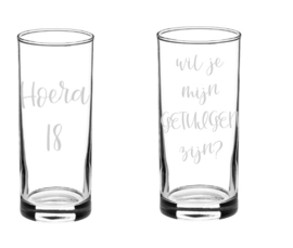 Longdrinkglas met eigen tekst