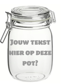 Weckpot met eigen tekst