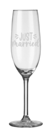 Champagne glas Just Married