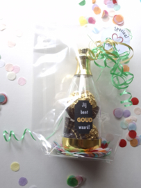 Champagneflesje jij bent goud waard