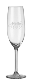 Champagne glas Hello 2025