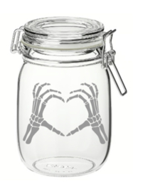 Weckpot skelet handen