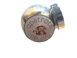 Snoep potje Apetrots op jou! (gevuld met apekoppen)