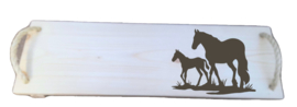 Serveerplank paard met veulen