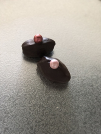 Zakje met 3 gevulde chocolade dadels - Puur amarenen