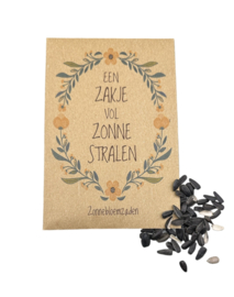 Zakje vol zonnestralen(zonnebloemen)