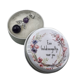 Een Geluksengeltje  voor jou Amethyst