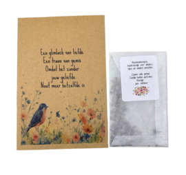 Een glimlach van liefde een traan van gemis ( bloemenmengsel)