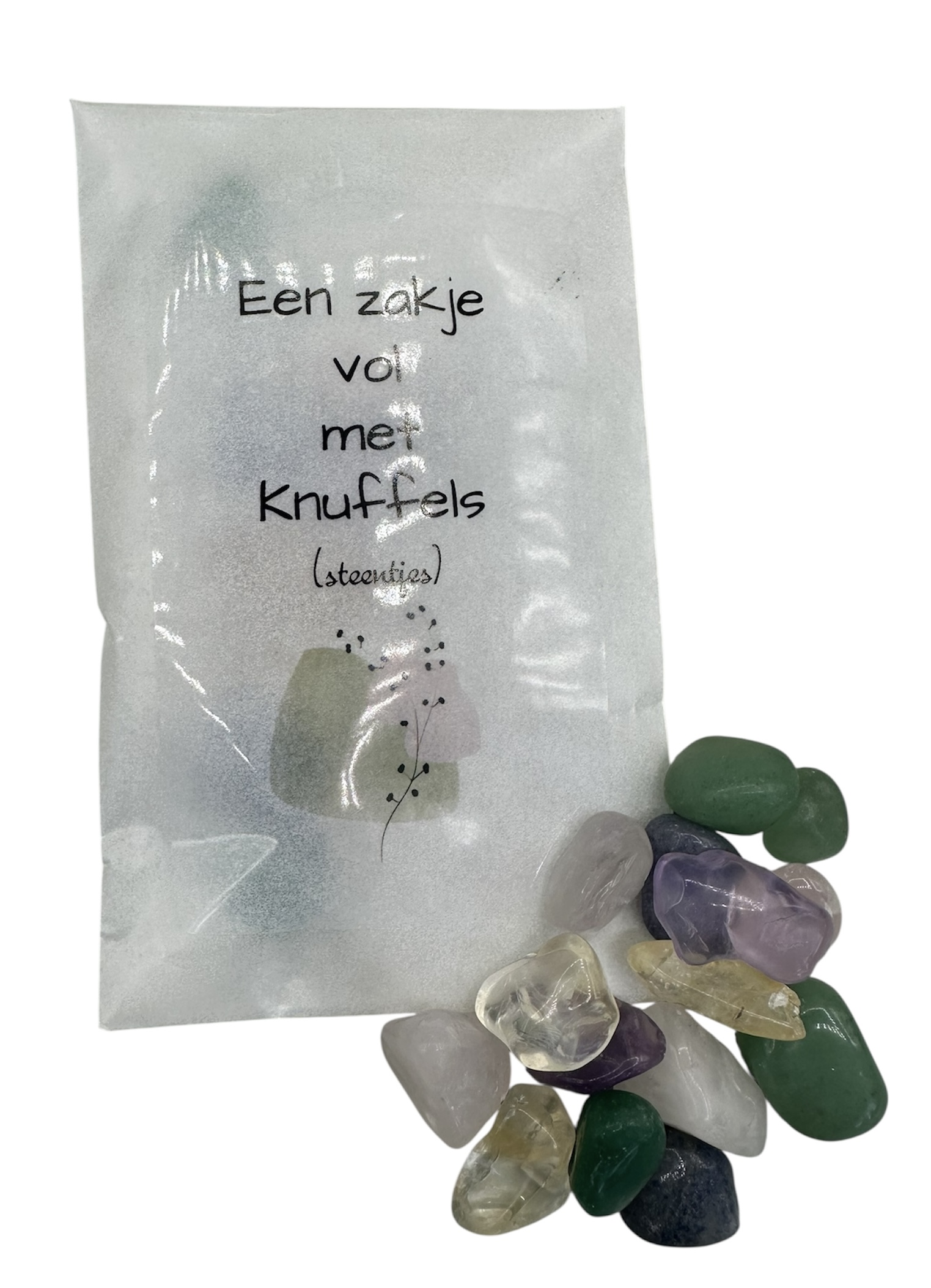 Een zakje vol met knuffels (knuffelsteentjes)