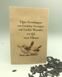 Fijne feestdagen een gelukkig nieuwjaar s (zonnebloemzaden)