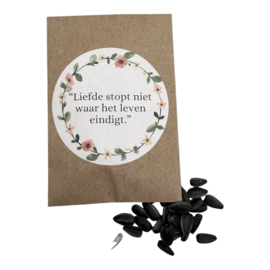 Liefde stopt niet waar het leven eindigt (zonnebloemen)