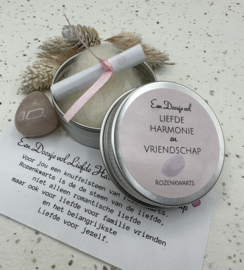 Een doosje vol Liefde Harmonie en Vriendschap (Rozekwarts)