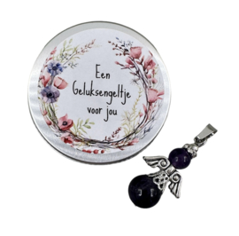 Een Geluksengeltje  voor jou Amethyst