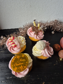 Set van 4 cupcakes merry christmas