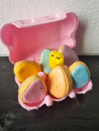 Mini eierdoosje met 6 minikoekjes (3 cm)