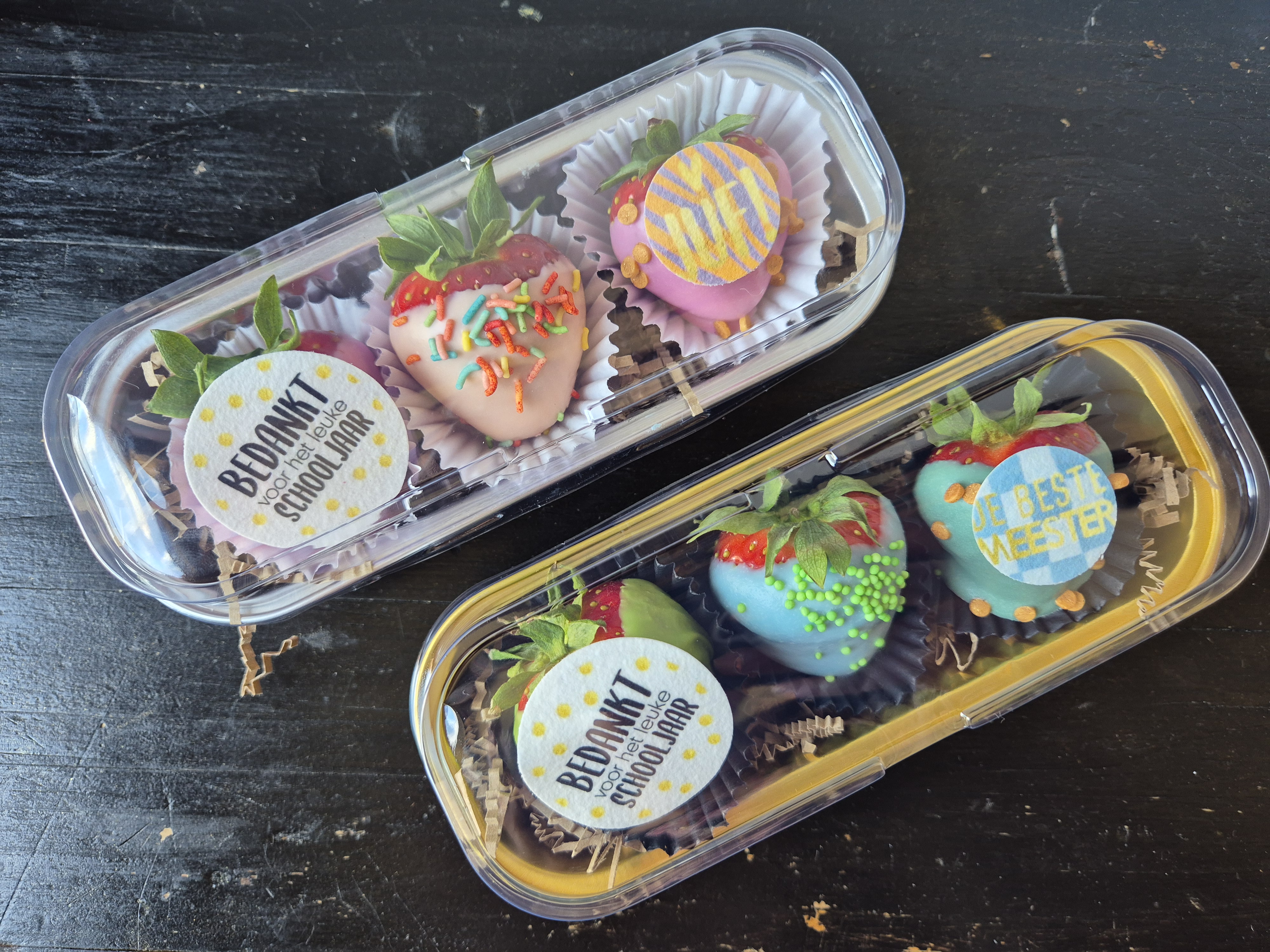 Aardbeien met chocolade