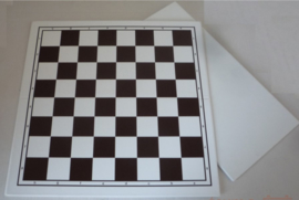 Kunststof schaakbord met bruin witte velden staunton 5