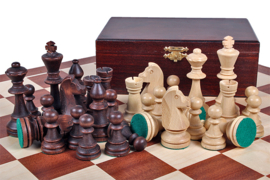 Staunton 6 schaakstukken houten kistje
