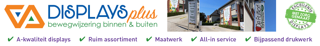 displays-plus.be signs reclame binnenbewegwijzering buitenbewegwijzering