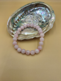 Rozenkwart kogelarmband 8mm