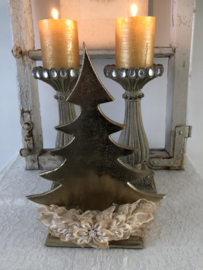 Metalen goudkleurige kerstboom