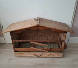 Mooie houten brocante/vintage houten kooi.