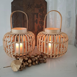 Set van 2 bamboe lantaarns