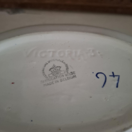 Prachtige oude brocante ovale soupiere/dekschaal
