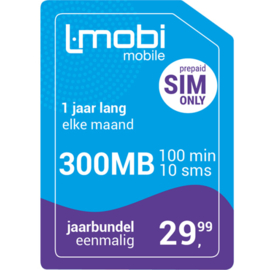 L-mobi Jaarbundel  300MB, 100 min, 10 sms